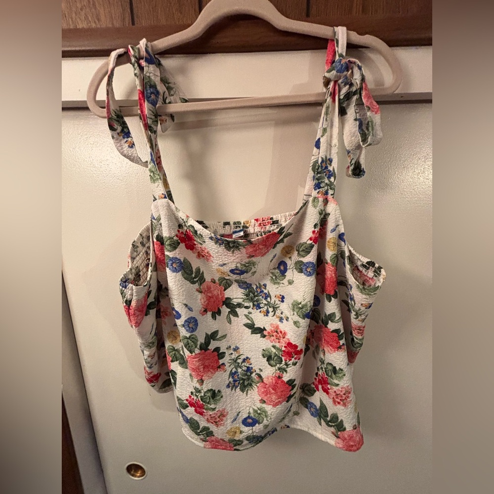 Old Navy Floral Skirt - Red, Blue, Green on White